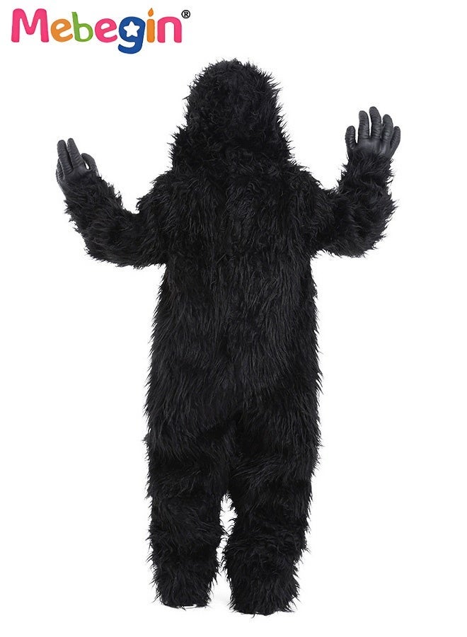 MEBEGIN Kids Gorill Costume Set with Plush Bodysuit, Gorilla Mask and Gloves, Realistic Animal Outfit for Kids, Funny Cosplay Outfit, Suitable for Dress-Up, Animal Themed Parties and Playtime Adventures - Image 5